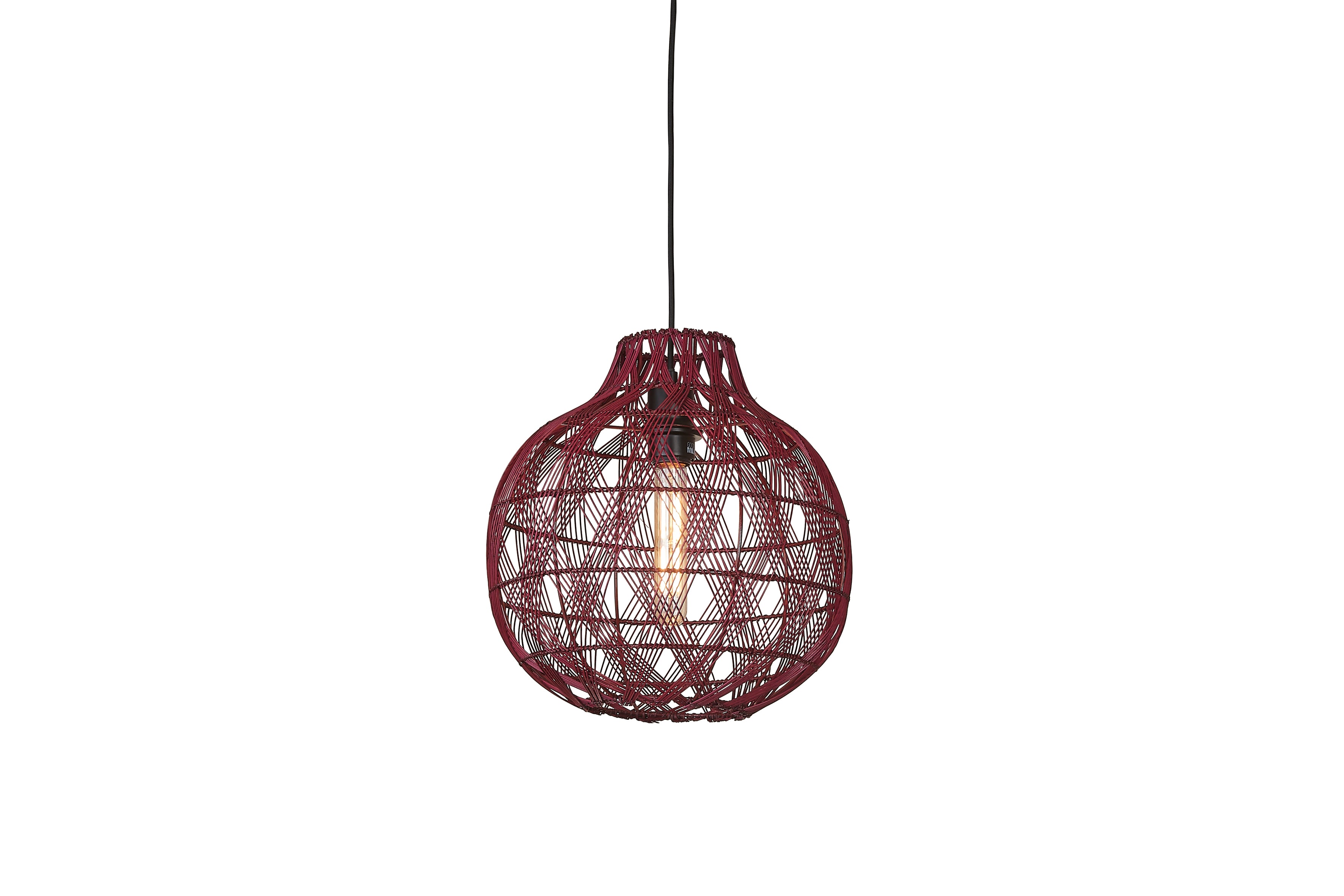 Good&Mojo Hängeleuchte Mendoza Bambus/Schirm ø35xh.35cm burgund, S